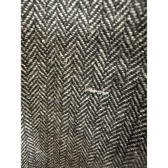 Martello Mens 2XL Gray Herringbone Wool Blend Button-Up Jacket Ribbed Hem button - Picture 7 of 8